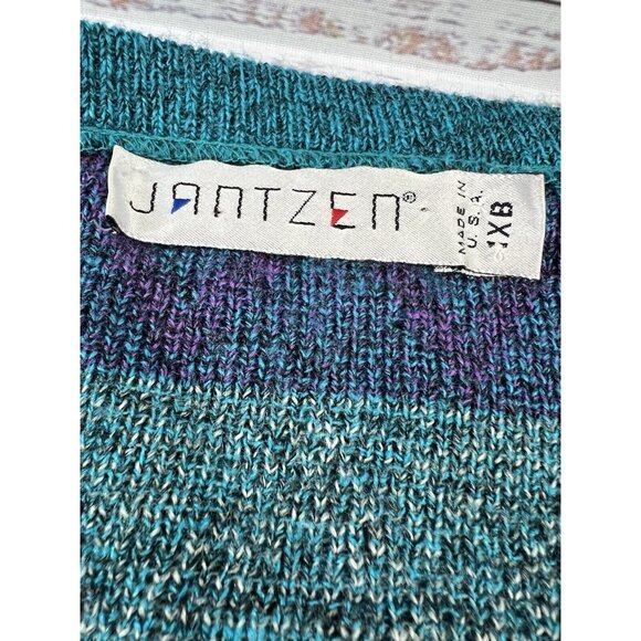 Vintage Knitted Geometric abstract patterned knit sweater Women's 1XB 90's 80's - Picture 12 of 12